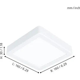 EGLO Fueva 5 16 x 16 cm warmweiß weiß