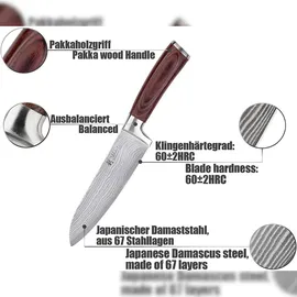 Wakoli Edib 6er Damastmesserset I 8 - 20 cm Klinge I mit Messerblock