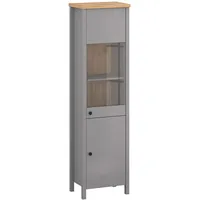 Feldmann-Wohnen Vitrine, Grau, Holz, 5 Fächer, Rechteckig, 55x200x38 cm,