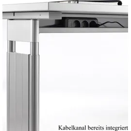 Geramöbel Schreibtisch C Fuß Flex S-617102 lichtgrau/silber
