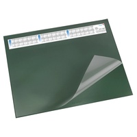 Läufer 44531 Durella DS Schreibtischunterlage mit transparenter Auflage und Kalender, rutschfeste Schreibunterlage, 40 x 53cm, grün