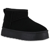 VAN HILL Damen Warm Gefütterte Winter Boots Bequeme Profil-Sohle