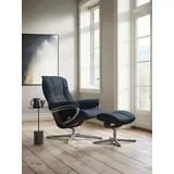 Stressless Relaxsessel Mayfair Mikrofaser 92 x 103 x 79 cm Blau mit Hocker