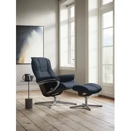 Stressless Relaxsessel Mayfair Mikrofaser 92 x 103 x 79 cm Blau mit Hocker