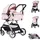 Chipolino Kombikinderwagen 2 in 1 Vista Wickeltasche, Fußabdeckung, Korb, Gurt rosa
