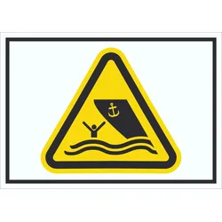 Schild Warnung Schiffsverkehr Symbol A5 (148x210mm)