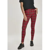 URBAN CLASSICS Ladies Skinny Tartan Pants in Schwarz, Größe 26