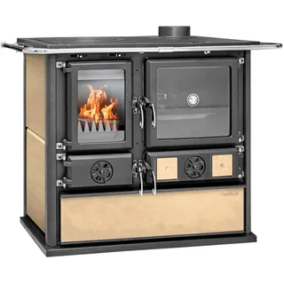 None Festbrennstoffherd "»Cook Premium« Beige, Lieferung bis in die Küche", schwarz, Kaminöfen, Küchenofen, Ofenherd zum Heizen, Kochen & Backen