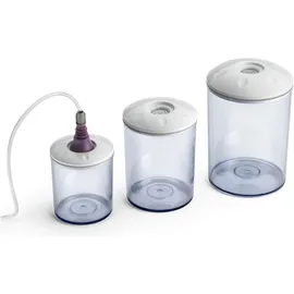 Magic Vac Runde Vakuumbehälter transparent 0,75 l + 1,5 l + 3 l 3-teiliges Set