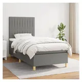 vidaXL Boxspringbett 90 x 200 cm Dunkelgrau