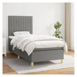 vidaXL Boxspringbett 90 x 200 cm Dunkelgrau