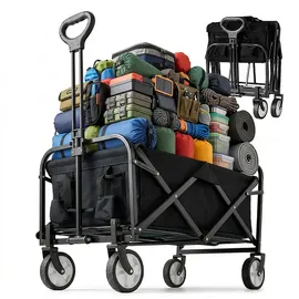 Relaxdays Bollerwagen faltbar schwarz