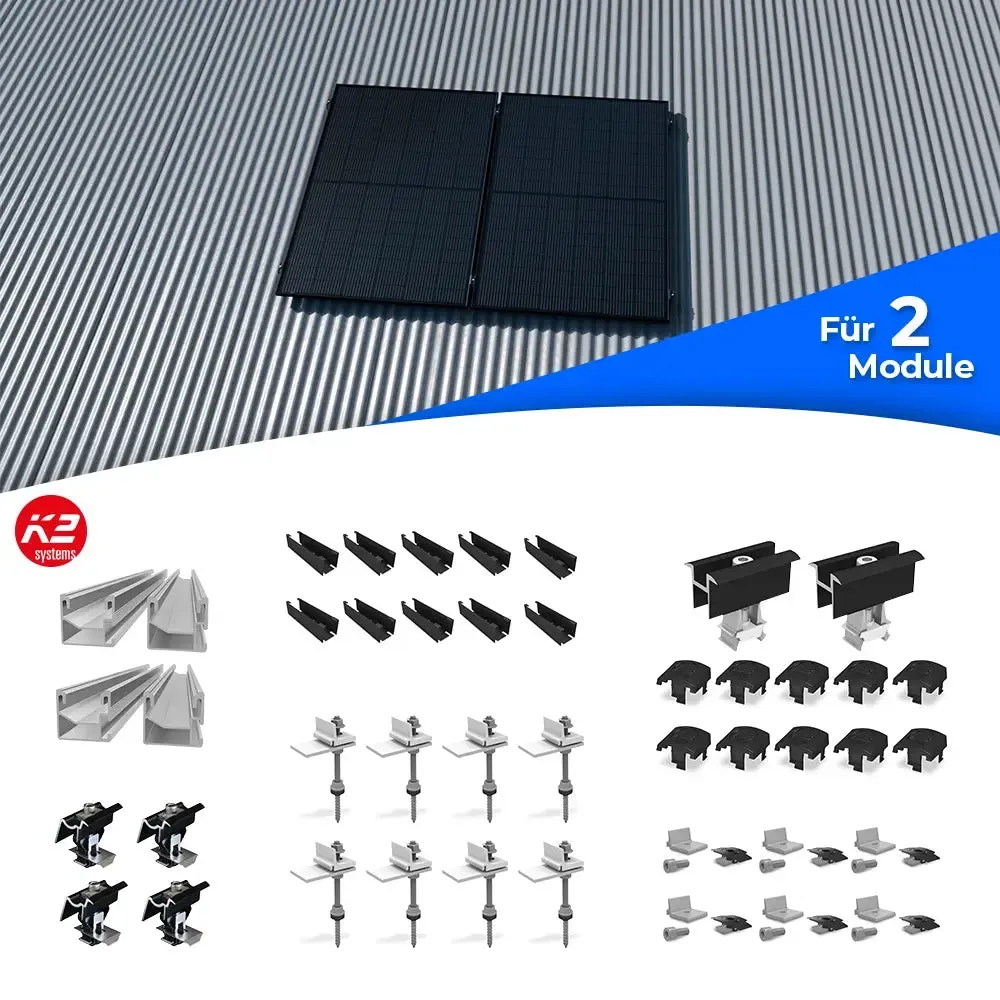 K2 Systems Welldach Montageset für 2 Module - 0% MwSt. (Angebot gemäß § 12 Abs. 3 UStG)