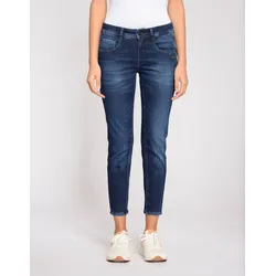 Relax-fit-Jeans GANG "GANG Jeans Relaxed Fit 94AMELIE CROPPED", Damen, Gr. 29, Normalgrößen, blau, 98% Baumwolle, 2% Elasthan, Jeans