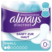 Always Discreet Inkontinenz-Slipeinlagen Damen, Small (20 Binden) ohne Duft und Farbstoffe, starker Schutz, den Sie kaum spüren