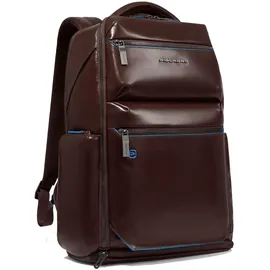 Piquadro Rucksack Blue Square Computer Backpack With USB Mahogany