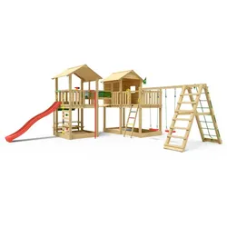 JUNGLE GYM Spielturm, Holz/HDPE Polyethylen, für Kinder ab 3 Jahre bis 10 Jahre - gruen