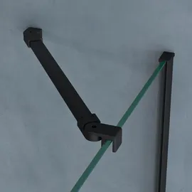 doporro Duschkabine U-Form mit Drehtür 90 x 75 cm schwarz Klarglas Duschwanne