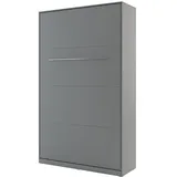 Schrankbett Concept PRO Vertikal, Wandklappbett, Bettschrank, Wandbett, Schrank mit integriertem Klappbett, Funktionsbett (120 x 200 cm, Grau, Vertikal)