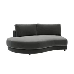 Jette Home Element Abschluss rund links in Feincord Sila , grau , Maße (cm): B: 205 H: 85 T: 166.0