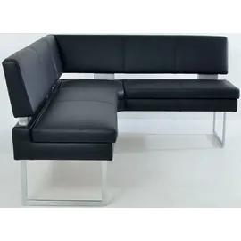 K+W Komfort & Wohnen Eckbank K+W KOMFORT & WOHNEN, schwarz (nero 81), B:199cm H:89cm T:158cm, Sitzbänke, Eckbank, langer Schenkel links oder rechts, mit dekorativen Distanzhalter
