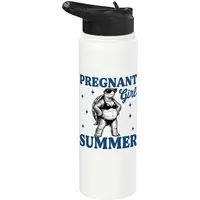 Schwangere Mädchen Sommer Lustige Schildkröte Mama Baby Ankündigung Stainless Steel Insulated Water Bottle