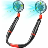 Ahlsen - Nackenventilator und Handventilator, 2-in-1 wiederaufladbarer Nackenventilator mit LED-Anzeige, 360° verstellbarer tragbarer Ventilator,