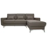 VitaliSpa Ecksofa York Webstoff braun