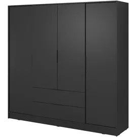 masseno Drehtürenschrank CATERINA 206 x 200 x 51 cm Schwarz