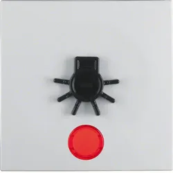 Wippe mit roter Linse und abtastbaren Symbol Licht (polarweiß, matt)