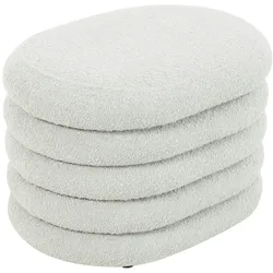 SVITA BLOSSOM Hocker mit Stauraum Sitzhocker Ottomane Boucle-Polster Weiß