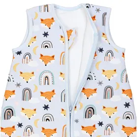 TupTam Baby Schlafsack 2,5 TOG – Warm, ärmellos, Wattiert" Gr. 104, orange Fuchs regenbogen umstülpbarer fuß), Kinder Größe: 104-110 - 104-110