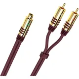 Oehlbach NF Y-Sub Adapter Cinch Audio Adapter [2x Cinch-Stecker - 1x Cinch-Buchse] Bordeaux