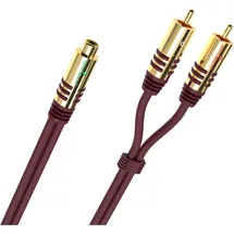 Oehlbach NF Y-Sub Adapter Cinch Audio Adapter [2x Cinch-Stecker - 1x Cinch-Buchse] Bordeaux