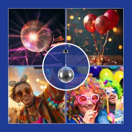 Relaxdays Discokugel, 20cm mit Motor Ø Licht