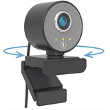 Midland Follow-U Full HD: 1080p, Auto Tracking Webcam, C1522, drehbare Webcam im edlen Design für Smart-Working mit Live System, integriertem Mikrofon,