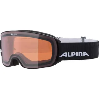 Alpina NAKISKA Q - Verspiegelte, Kontrastverstärkende & Polarisierte OTG Skibrille Mit 100% UV-Schutz Für Erwachsene, black, matt, One Size