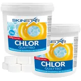 SkinStar Poolpflege Chlortabletten Multitabs Pool 1-10 kg Langsamlöslich Chlor Pflege für 10 kg