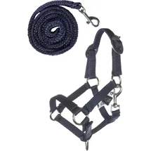 hkm kids Hobby Horsing Basic Halfter und Strick One Size Dunkelblau