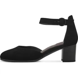 TAMARIS Comfort Damen Pumps mit Riemen aus Leder Elegant, Schwarz 39 EU