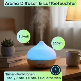 ideoon home Stilvoller Aroma Diffusor Luftbefeuchter 0,3 l Beige/Braun