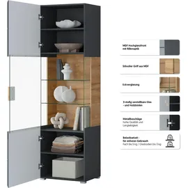 OTTO home Vitrine Toledo 60,5 x 37 x 204 cm Schwarz