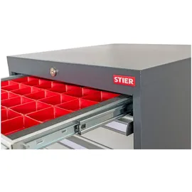 Stier Schubladeneinteilung Kleinteilekästen BLH 100 mm Innenmaß 600x450 mm 24 KTK 75x150 mm