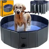 NORTHIX Hundepool 100x30cm Schwimmbecken für Hunde PVC Faltbar 20929