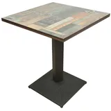 XANNI Esstisch, quadratisch mit zentralem Fuß, industrieller Retro, für 2-4 Personen, für Esszimmer, Wohnzimmer, Balkon, maximale Belastung 120 kg, 60 x 60 x 75 cm