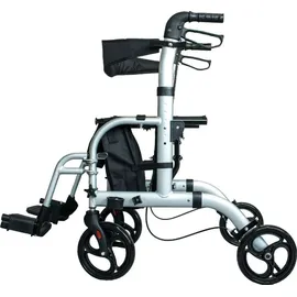 Antar Aluminium Hybrid Rollator Rollstuhl 2 in 1 silber