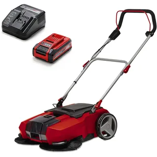 Einhell Akku-Kehrmaschine TE-SW 18/610 Li (20 L Schmutzbehälter, 61 cm Arbeitsbreite, Parkposition, Verstellbarer Lenker, abnehmbare Lippe, EIN-und Ausschalter, inkl. 3,0 Ah Plus Akku & Ladegerät)