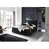 Atlantic Home Collection TILO Boxspringbett inklusive Topper (Härtegrad H2) und Stauraumfunktion beidseitig, schwarz 200 x 200 cm