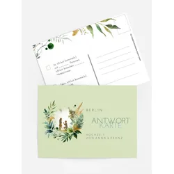 Antwortkarten für Ihre Feier selbst gestalten mit Spruch und Fotos im Onlinedesigner bei Meine-Kartenmanufaktur.de