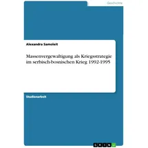 GRIN Verlag Massenvergewaltigung als Kriegsstrategie im serbisch-bosnischen Krieg 1992-1995